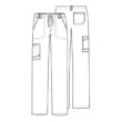 Muške hlače na vezanje širokih nogavica - 1022-BLKV