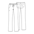 Cherokee Luxe Woman's Low Rise Drawstring Pant 1066-WHTV - White