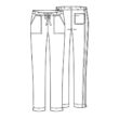 Srednje visoke Slim hlače s vezicom - 4203-WHTW
