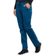 Cherokee Woman's Mid Rise Slim Straight Drawstring Pant 4203-CARW - Caribbean Blue