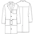 Cherokee 38" Men's Lab Coat - CK412-WHT