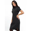 Cherokee Woman's Button Front Dress Black CK510A-BAPS - Black