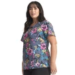 Cherokee Woman's Round Print Neck Top CK609-ETBS - Electric Blossoms