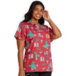 Cherokee Woman's V-Neck Top CK616-MWCM - Meowy Christmouse
