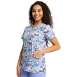 Cherokee Woman's V-Neck Print Top CK651-CLSM - Chillin' Snowmies