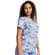 Cherokee Woman's V-Neck Print Top CK651-CLSM - Chillin' Snowmies