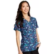 Cherokee Woman's V-Neck Print Top CK688-CFDA - Confetti Daisies
