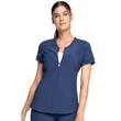 Cherokee Woman's Zip Front V-Neck Top CK810A-NYPS - Navy blue