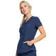 Cherokee Woman's Zip Front V-Neck Top CK810A-NYPS - Navy blue