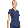 Cherokee Woman's Zip Front V-Neck Top CK810A-NYPS - Navy blue