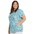 Ženska majica s V-izrezom i printom - DK717-NVSR
