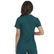 Dickies Woman's V-Neck Top With Rib Knit Panels DK870-CAR - Caribbean Blue