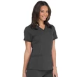 Dickies Woman's V-Neck Top With Rib Knit Panels DK870-PWT - Pewter