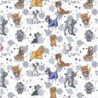 Majica s V-izrezom "Cats and Dogs" - TF738-LACD