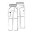 Srednje visoke Cargo hlače ravnog kroja s vezicom - WW110-WHT