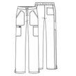 Cherokee Woman's Mid Rise Moderate Flare Drawstring Pant WW120-NAV - Navy blue