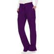 Cherokee Woman's Mid Rise Moderate Flare Drawstring Pant WW120-EGG -Eggplant