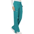 Cherokee Woman's Mid Rise Moderate Flare Drawstring Pant WW120-TLB - Teal Blue