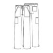 Ravne hlače srednjeg struka s vezicama - WW160-PWT