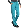Cherokee Woman's Mid Rise Straight Leg Drawstring Pant WW235AB-TLB - Teal Blue