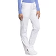 Cherokee Woman's Mid Rise Straight Leg Drawstring Pant WW235AB-WHT - White