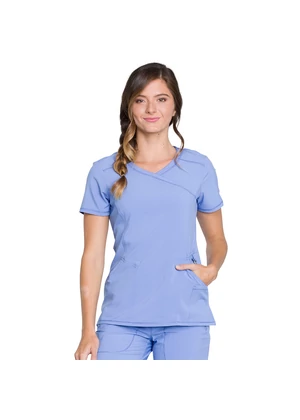 Cherokee Woman's Mock Wrap Top 2625A-CIPS - Ciel Blue