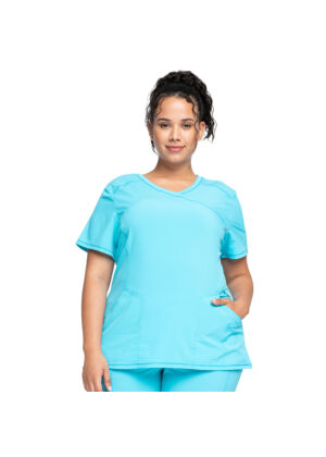 Cherokee 2625A Mock Wrap Top in Turquoise