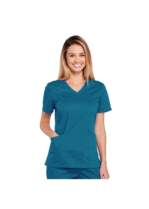 Cherokee Woman's V-Neck Top 4710-CARW - Caribbean Blue