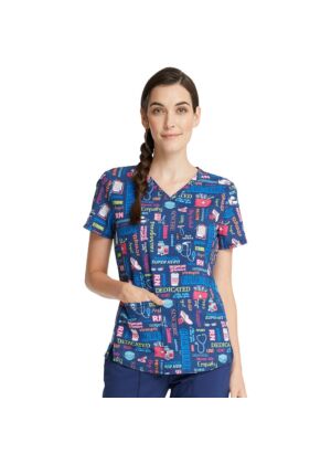 Majica s V-izrezom "Život medicinske sestre" - CK703-SULF