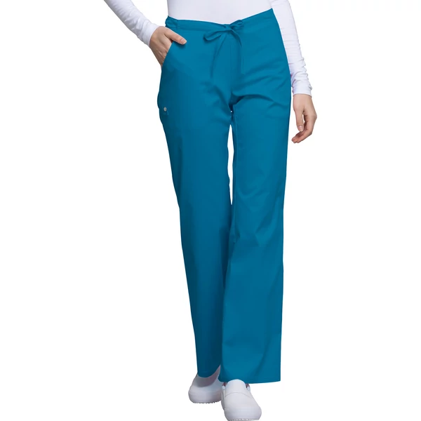 Cherokee Luxe Woman's Low Rise Drawstring Pant 1066-CARV - Caribbean Blue