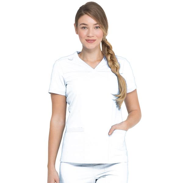 Majica s printom i V izrezom - DKE870-WHT