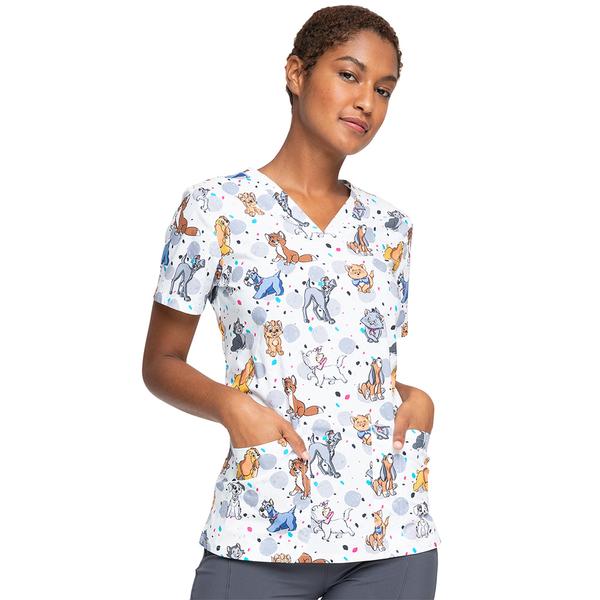 Majica s V-izrezom "Cats and Dogs" - TF738-LACD