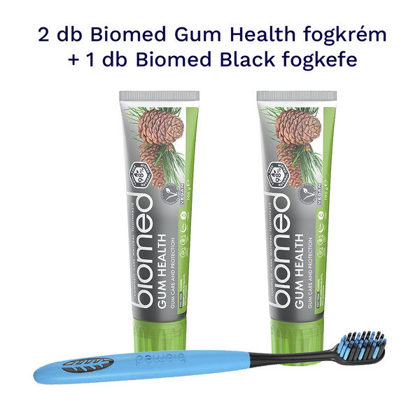 2 db Biomed Gum Health fogkrém + 1 db Biomed Black fogkefe